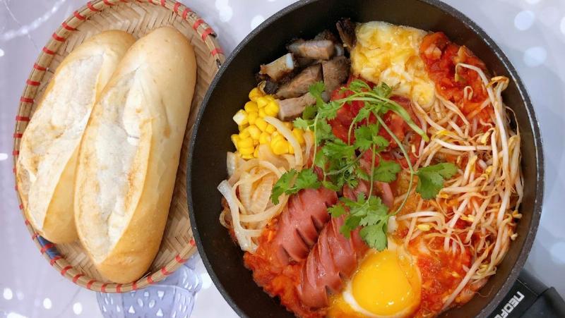 Cách thưởng thức bánh mì chảo