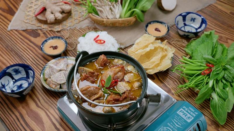 Chao Vịt Nhúng Rau Muống Hoàn Thành