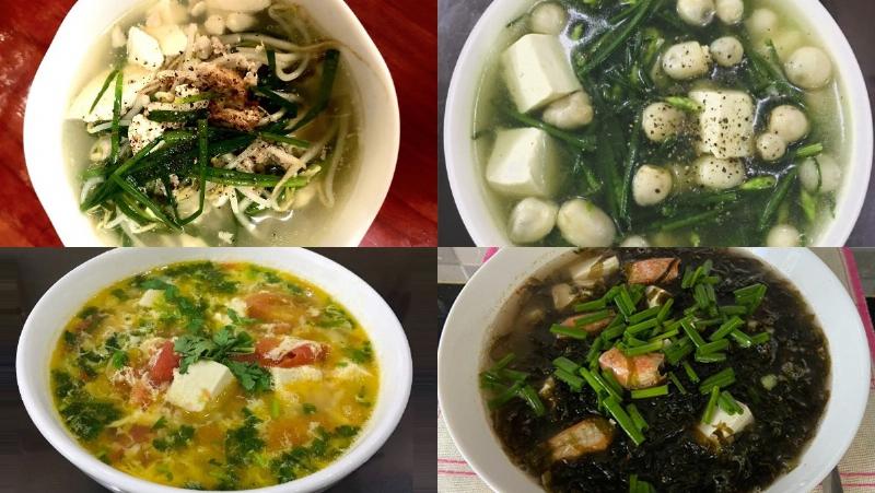 Thưởng thức canh cà chua trứng nóng hổi