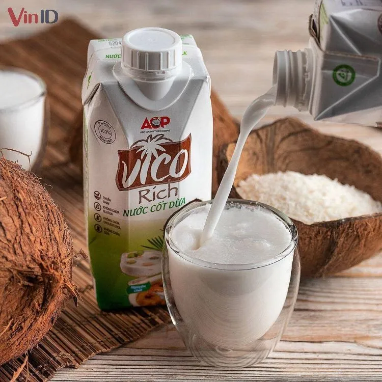 Lon nước cốt dừa đóng hộp tiện lợi